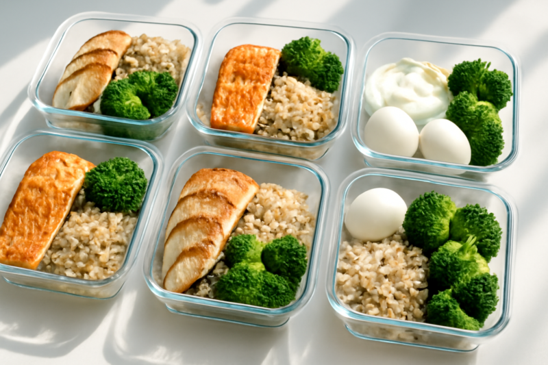 Eiwitrijke mealprep recepten: weekmenu met 150+ gram eiwit per dag